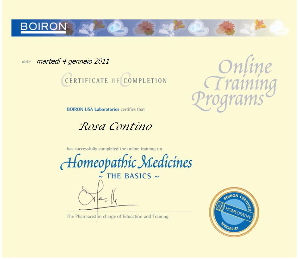 Certificato Boiron